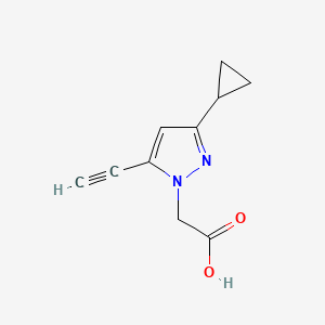 molecular formula C10H10N2O2 B2826117 2-(3-Cyclopropyl-5-ethynylpyrazol-1-yl)acetic acid CAS No. 2567498-63-7