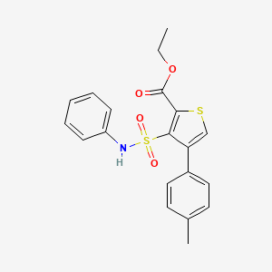 molecular formula C20H19NO4S2 B2826119 乙酸 4-(4-甲基苯基)-3-(苯基磺酰氨基)噻吩-2-羧酯 CAS No. 946234-91-9