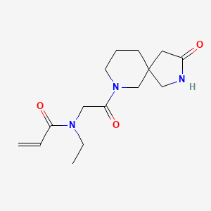 molecular formula C15H23N3O3 B2826121 N-Ethyl-N-[2-oxo-2-(3-oxo-2,7-diazaspiro[4.5]decan-7-yl)ethyl]prop-2-enamide CAS No. 2361706-56-9