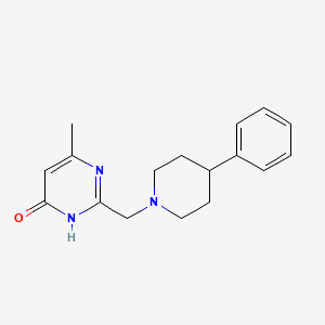 molecular formula C17H21N3O B2826124 6-甲基-2-[(4-苯基哌啶-4-基)甲基]-4-嘧啶醇 CAS No. 866155-53-5