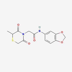 N-(1,3-benzodioxol-5-yl)-2-(2-methyl-3,5-dioxothiomorpholin-4-yl)acetamide