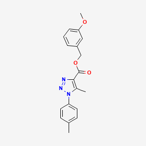 molecular formula C19H19N3O3 B2826143 3-甲氧基苯甲基-5-甲基-1-(对甲苯基)-1H-1,2,3-三唑-4-羧酸乙酯 CAS No. 946372-42-5