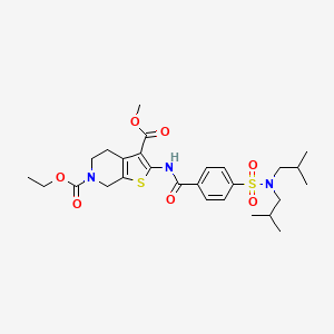 6-ethyl 3-methyl 2-(4-(N,N-diisobutylsulfamoyl)benzamido)-4,5-dihydrothieno[2,3-c]pyridine-3,6(7H)-dicarboxylate