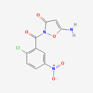 molecular formula C10H6ClN3O5 B2826152 5-氨基-2-[(2-氯-5-硝基苯基)羰基]-1,2-噁唑-3(2H)-酮 CAS No. 1807979-85-6