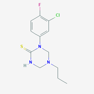 molecular formula C12H15ClFN3S B282616 1-(3-Chloro-4-fluorophenyl)-5-propyl-1,3,5-triazinane-2-thione 