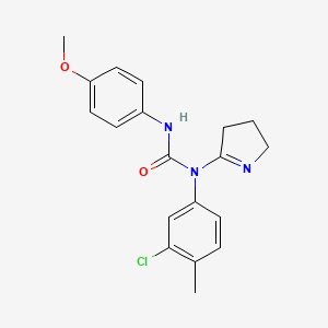 1-(3-chloro-4-methylphenyl)-1-(3,4-dihydro-2H-pyrrol-5-yl)-3-(4-methoxyphenyl)urea