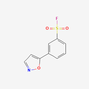 molecular formula C9H6FNO3S B2826162 3-(1,2-Oxazol-5-yl)benzenesulfonyl fluoride CAS No. 2137574-23-1