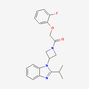 2-(2-Fluorophenoxy)-1-[3-(2-propan-2-ylbenzimidazol-1-yl)azetidin-1-yl]ethanone