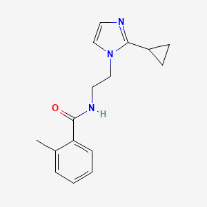 molecular formula C16H19N3O B2826170 N-(2-(2-cyclopropyl-1H-imidazol-1-yl)ethyl)-2-methylbenzamide CAS No. 2034234-57-4