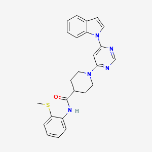 molecular formula C25H25N5OS B2826181 1-(6-(1H-indol-1-yl)pyrimidin-4-yl)-N-(2-(methylthio)phenyl)piperidine-4-carboxamide CAS No. 1797729-37-3