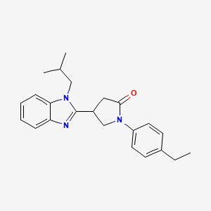 molecular formula C23H27N3O B2826183 1-(4-乙基苯基)-4-[1-(2-甲基丙基)苯并咪唑-2-基]吡咯烷-2-酮 CAS No. 862828-04-4