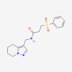 molecular formula C17H21N3O3S B2826189 3-(苯基磺酰基)-N-((4,5,6,7-四氢吡唑并[1,5-a]吡啶-3-基)甲基)丙酰胺 CAS No. 2034245-94-6