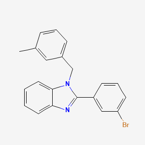molecular formula C21H17BrN2 B2826190 2-(3-Bromophenyl)-1-[(3-methylphenyl)methyl]benzimidazole CAS No. 537701-49-8