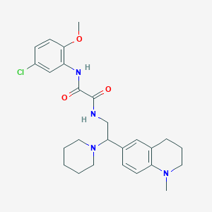 molecular formula C26H33ClN4O3 B2826193 N-(5-chloro-2-methoxyphenyl)-N'-[2-(1-methyl-1,2,3,4-tetrahydroquinolin-6-yl)-2-piperidin-1-ylethyl]ethanediamide CAS No. 922096-63-7