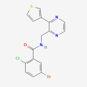 molecular formula C16H11BrClN3OS B2826206 5-bromo-2-chloro-N-((3-(thiophen-3-yl)pyrazin-2-yl)methyl)benzamide CAS No. 2034467-74-6