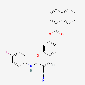 molecular formula C27H17FN2O3 B2826215 [4-[(Z)-2-cyano-3-(4-fluoroanilino)-3-oxoprop-1-enyl]phenyl] naphthalene-1-carboxylate CAS No. 380474-88-4