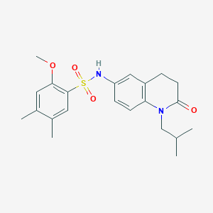 molecular formula C22H28N2O4S B2826216 N-(1-isobutyl-2-oxo-1,2,3,4-tetrahydroquinolin-6-yl)-2-methoxy-4,5-dimethylbenzenesulfonamide CAS No. 942003-14-7