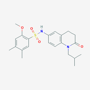 molecular formula C22H28N2O4S B2826216 N-(1-异丁基-2-氧代-1,2,3,4-四氢喹啉-6-基)-2-甲氧基-4,5-二甲基苯磺酰胺 CAS No. 942003-14-7