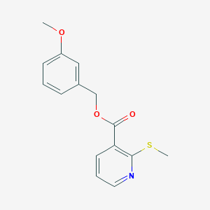 molecular formula C15H15NO3S B2826218 (3-Methoxyphenyl)methyl 2-(methylsulfanyl)pyridine-3-carboxylate CAS No. 1375951-57-7