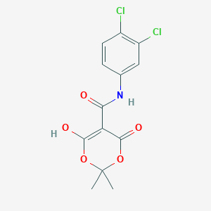 molecular formula C13H11Cl2NO5 B2826219 5-[(3,4-二氯苯氨基)(羟基)甲亚甲基]-2,2-二甲基-1,3-二氧杂环己烷-4,6-二酮 CAS No. 186973-04-6