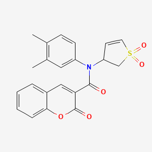 molecular formula C22H19NO5S B2826223 N-(3,4-dimethylphenyl)-N-(1,1-dioxido-2,3-dihydrothiophen-3-yl)-2-oxo-2H-chromene-3-carboxamide CAS No. 863022-13-3