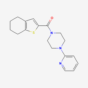 molecular formula C18H21N3OS B2826224 1-(Pyridin-2-yl)-4-(4,5,6,7-tetrahydro-1-benzothiophene-2-carbonyl)piperazine CAS No. 876699-92-2