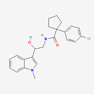 1-(4-chlorophenyl)-N-(2-hydroxy-2-(1-methyl-1H-indol-3-yl)ethyl)cyclopentanecarboxamide