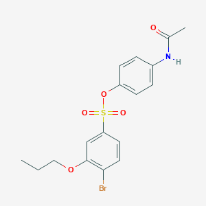 molecular formula C17H18BrNO5S B2826229 4-(Acetylamino)phenyl 4-bromo-3-propoxybenzenesulfonate CAS No. 2380188-20-3