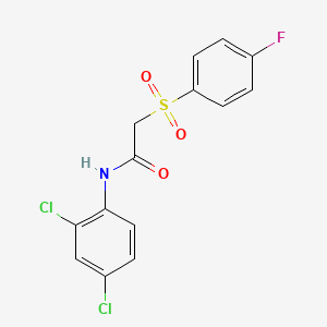 molecular formula C14H10Cl2FNO3S B2826230 N-(2,4-dichlorophenyl)-2-[(4-fluorophenyl)sulfonyl]acetamide CAS No. 339107-64-1