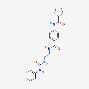 4-(cyclopentanecarboxamido)-N-(2-(3-phenylureido)ethyl)benzamide