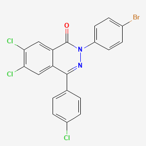 molecular formula C20H10BrCl3N2O B2826234 2-(4-Bromophenyl)-6,7-dichloro-4-(4-chlorophenyl)phthalazin-1-one CAS No. 478066-03-4