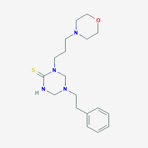 molecular formula C18H28N4OS B282624 1-(3-Morpholin-4-ylpropyl)-5-(2-phenylethyl)-1,3,5-triazinane-2-thione 