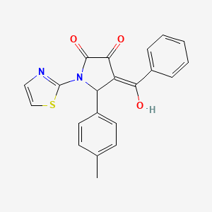 (4E)-4-[hydroxy(phenyl)methylidene]-5-(4-methylphenyl)-1-(1,3-thiazol-2-yl)pyrrolidine-2,3-dione