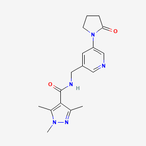 1,3,5-trimethyl-N-{[5-(2-oxopyrrolidin-1-yl)pyridin-3-yl]methyl}-1H-pyrazole-4-carboxamide