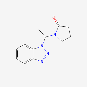 molecular formula C12H14N4O B2826250 1-[1-(1H-1,2,3-Benzotriazol-1-yl)ethyl]pyrrolidin-2-one CAS No. 143815-29-6