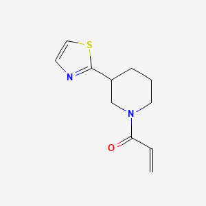 molecular formula C11H14N2OS B2826252 1-[3-(1,3-Thiazol-2-yl)piperidin-1-yl]prop-2-en-1-one CAS No. 2168164-70-1