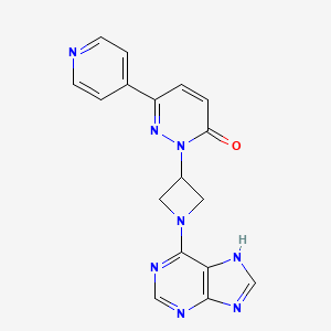 molecular formula C17H14N8O B2826255 2-[1-(7H-Purin-6-yl)azetidin-3-yl]-6-pyridin-4-ylpyridazin-3-one CAS No. 2380186-55-8