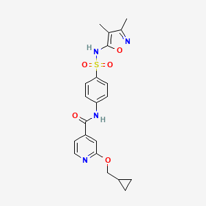 molecular formula C21H22N4O5S B2826257 2-(环丙基甲氧基)-N-(4-(N-(3,4-二甲基异噁唑-5-基)磺酰基)苯基)异吡啶甲酰胺 CAS No. 2034358-86-4