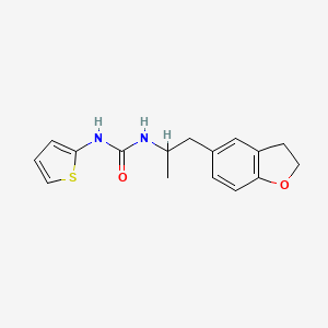 molecular formula C16H18N2O2S B2826258 1-(1-(2,3-二氢苯并呋喃-5-基)丙基)-3-(噻吩-2-基)脲 CAS No. 2034484-70-1