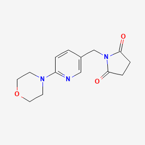 molecular formula C14H17N3O3 B2826261 1-[(6-morpholino-3-pyridinyl)methyl]dihydro-1H-pyrrole-2,5-dione CAS No. 1092345-66-8