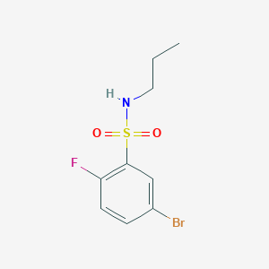 molecular formula C9H11BrFNO2S B2826265 5-溴-2-氟-N-丙基苯磺酰胺 CAS No. 1795717-10-0