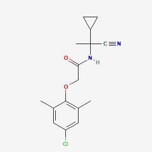 molecular formula C16H19ClN2O2 B2826268 2-(4-chloro-2,6-dimethylphenoxy)-N-(1-cyano-1-cyclopropylethyl)acetamide CAS No. 923153-26-8