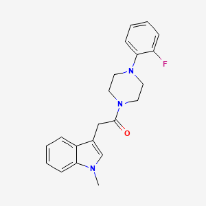 molecular formula C21H22FN3O B2826269 1-(4-(2-fluorophenyl)piperazin-1-yl)-2-(1-methyl-1H-indol-3-yl)ethanone CAS No. 901222-10-4