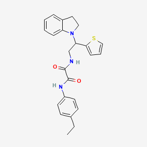 molecular formula C24H25N3O2S B2826270 N1-(4-ethylphenyl)-N2-(2-(indolin-1-yl)-2-(thiophen-2-yl)ethyl)oxalamide CAS No. 898452-38-5