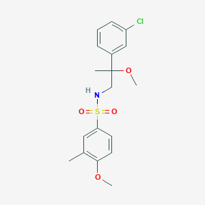 N-(2-(3-chlorophenyl)-2-methoxypropyl)-4-methoxy-3-methylbenzenesulfonamide