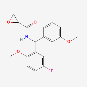 molecular formula C18H18FNO4 B2826278 N-[(5-Fluoro-2-methoxyphenyl)-(3-methoxyphenyl)methyl]oxirane-2-carboxamide CAS No. 2361877-46-3