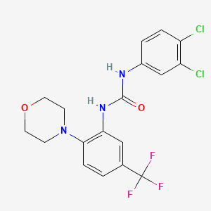 molecular formula C18H16Cl2F3N3O2 B2826279 1-(3,4-Dichlorophenyl)-3-(2-morpholin-4-YL-5-(trifluoromethyl)phenyl)urea CAS No. 328009-11-6