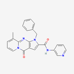 molecular formula C24H19N5O2 B2826285 1-benzyl-9-methyl-4-oxo-N-(pyridin-3-yl)-1,4-dihydropyrido[1,2-a]pyrrolo[2,3-d]pyrimidine-2-carboxamide CAS No. 896851-99-3