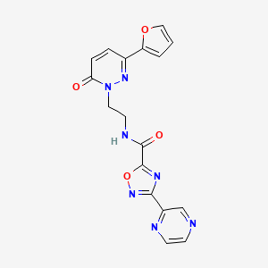 N-(2-(3-(furan-2-yl)-6-oxopyridazin-1(6H)-yl)ethyl)-3-(pyrazin-2-yl)-1,2,4-oxadiazole-5-carboxamide