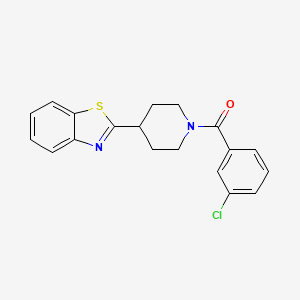 molecular formula C19H17ClN2OS B2826292 2-[1-(3-氯苯甲酰)哌啶-4-基]-1,3-苯并噻唑 CAS No. 478077-43-9